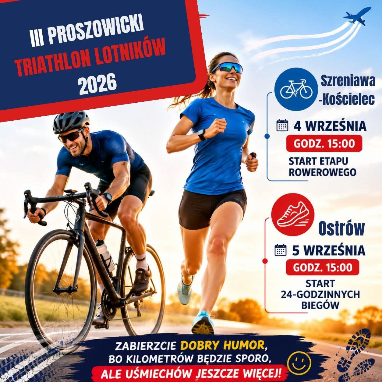 III Proszowicki Triathlon Lotników 2026 - grafika promocyjna. III Proszowicki Triathlon Lotników 2026 - grafika promocyjna.