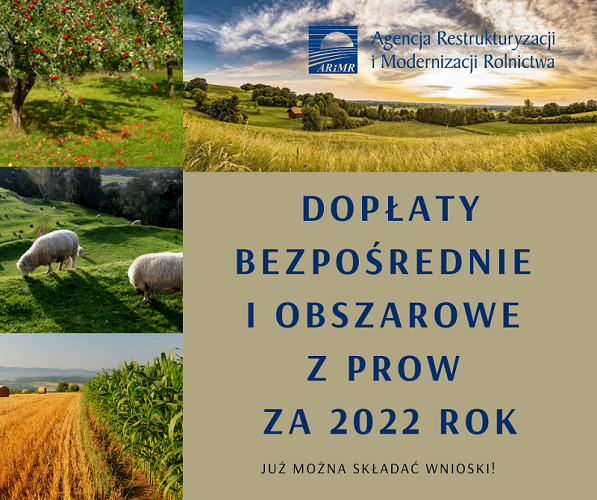 Dopłaty bezpośrednie i obszarowe z PROW za 2022 rok - grafika