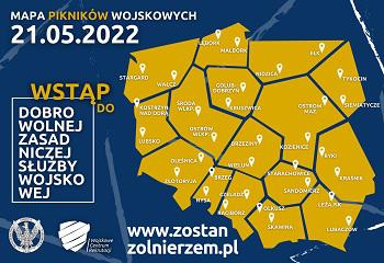 Mapa pikników wojskowych odbywających się 21.05.2022 r.