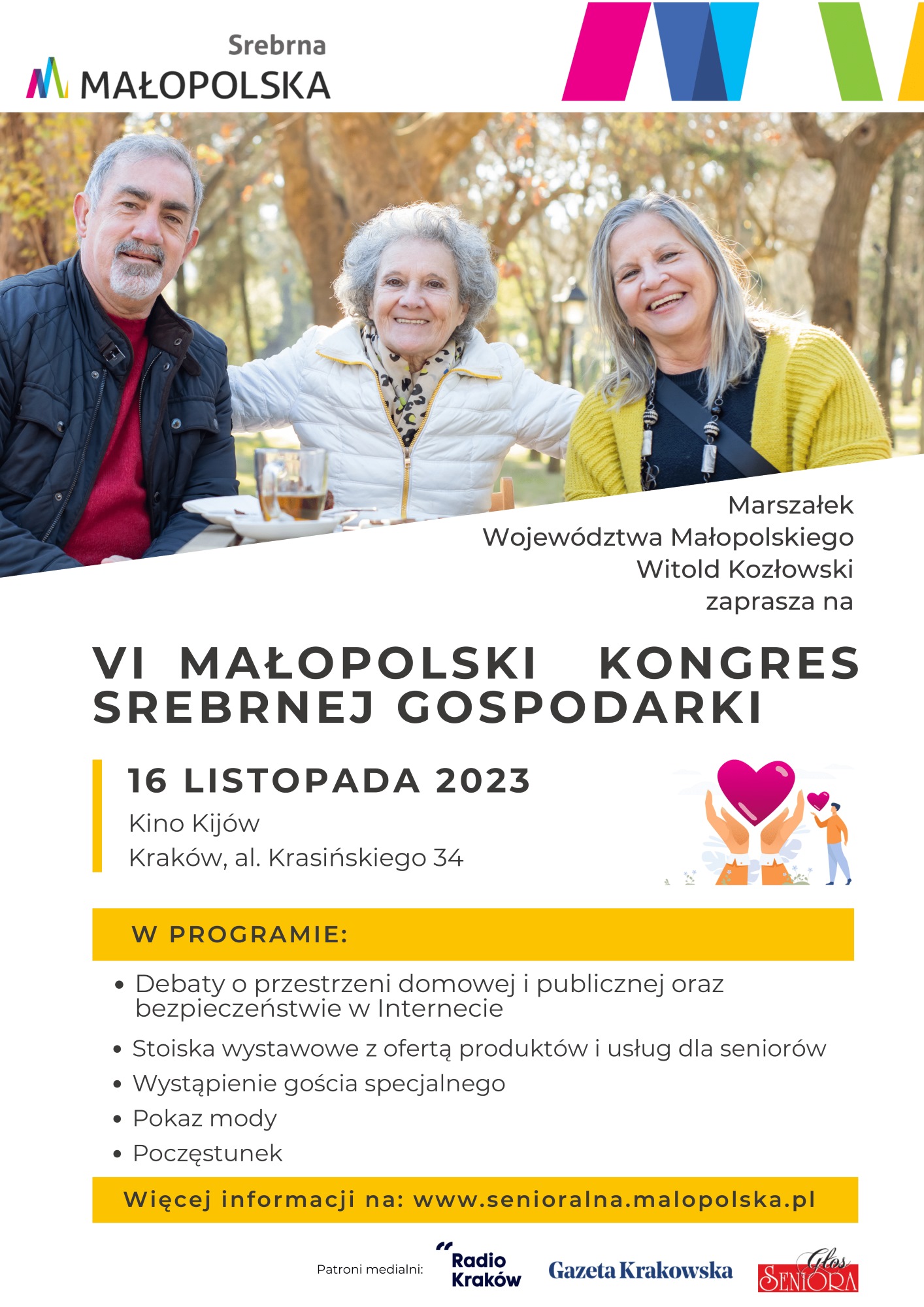 Plakat promujący VI Małopolski Kongres Srebrnej Gospodarki.