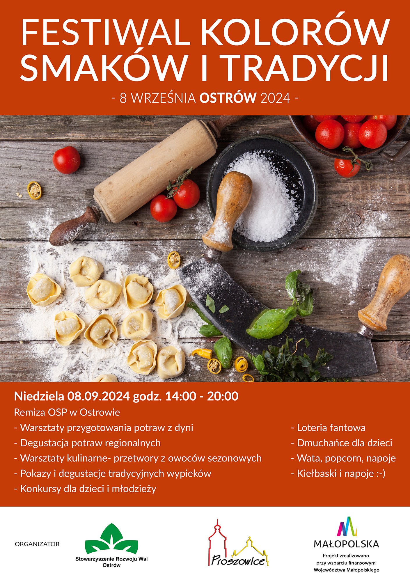Plakat promujący Festiwal Kolorów, Smaków i Tradycji w Ostrowie.